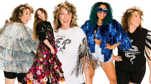 Tinsel Jackets, Party Tees, and Caftans created for Taylor Swift Fans
