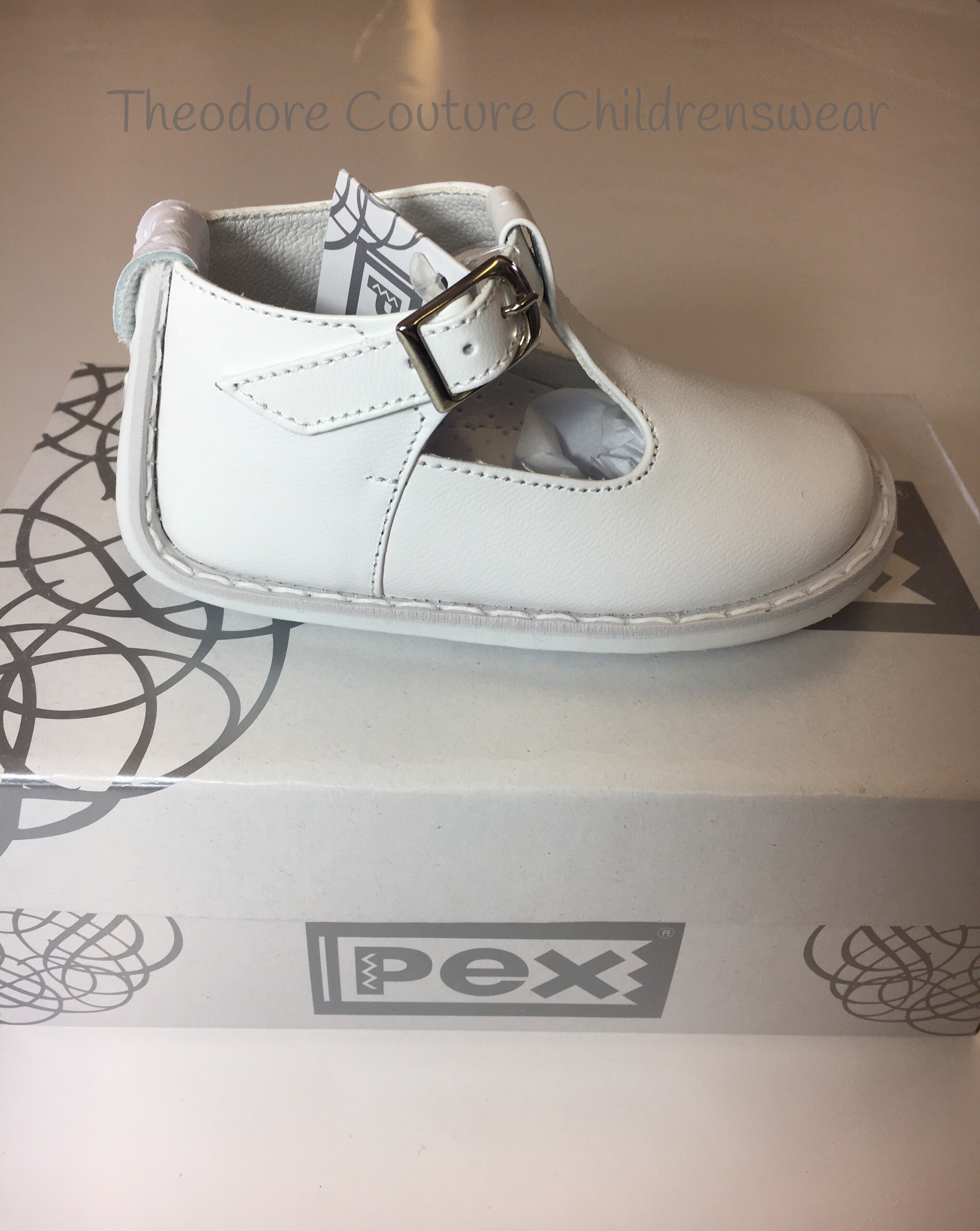 pex white leather shoes