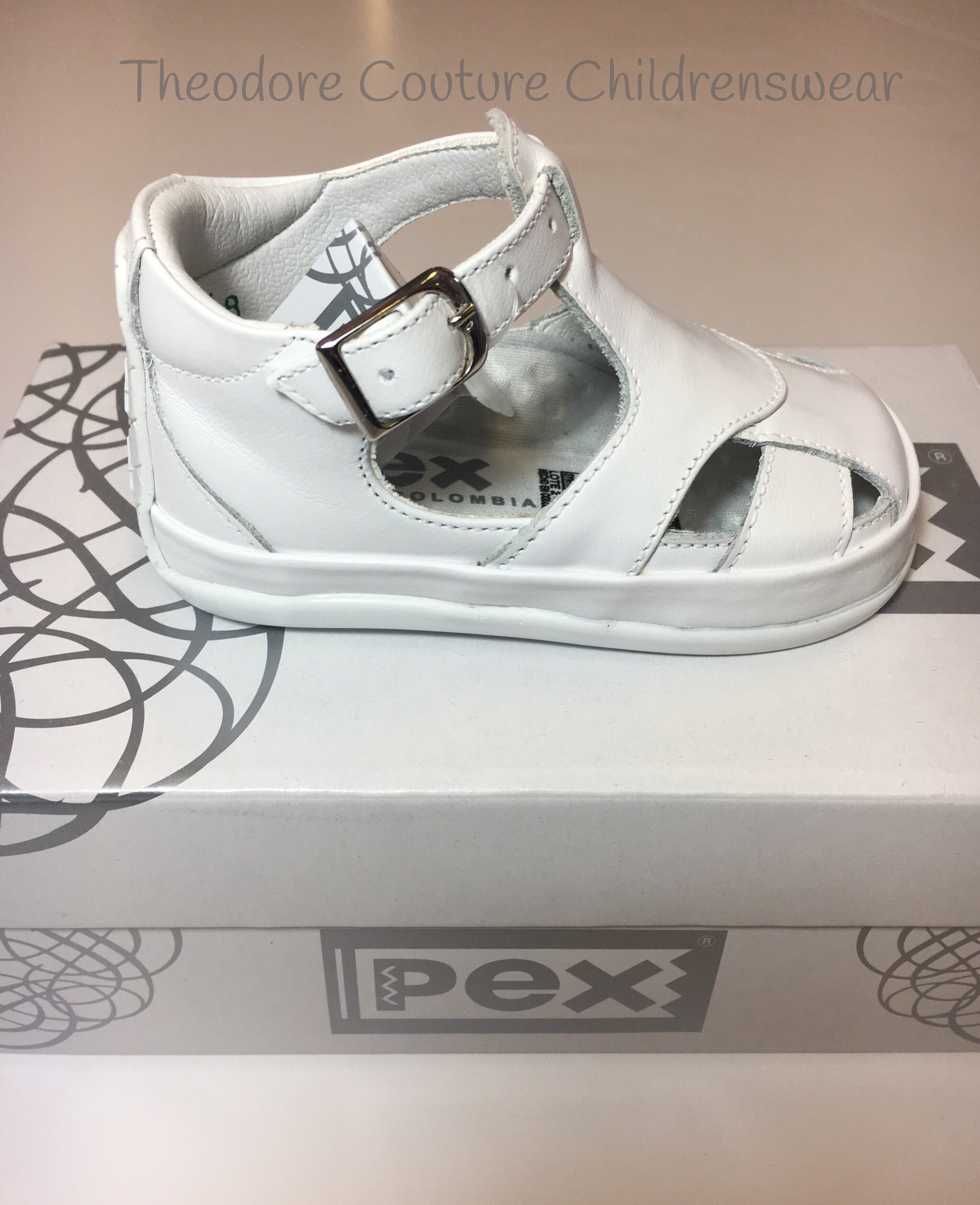 pex white leather shoes