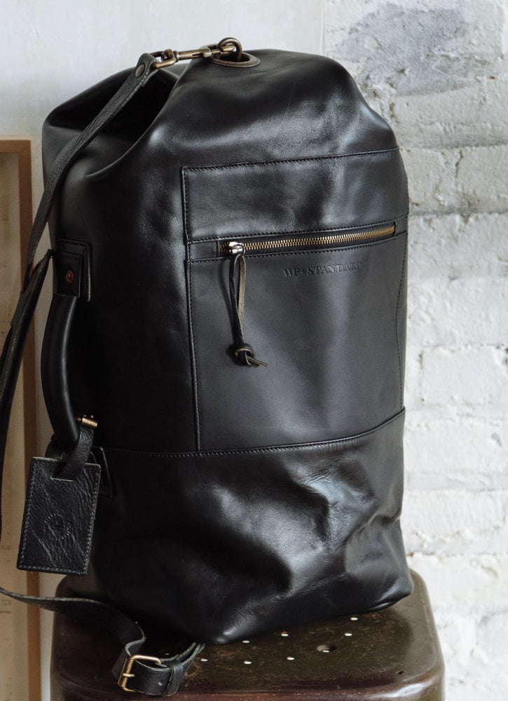 leather military duffle bag