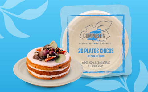 Platos biodegradables para ensalada