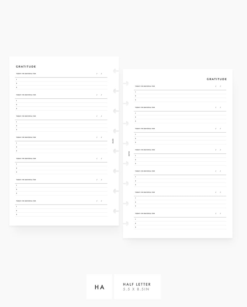 free printable gratitude planner 5 minute journal template
