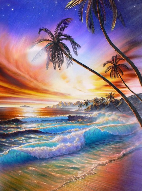 Tropical Beach Sunset Diamond Painting Kit Art Alley Ph