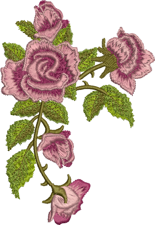 Classic Rose Garland Embroidery 01 - Floral Illusions - by Sue Box ...