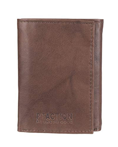 HoJ Co. Dutton Extra Capacity Trifold Wallet with Flip Out ID| 9 Card Slots  & 3 Pockets | Full Grain Nappa Leather | Brown Tri fold Wallet