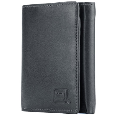 Stealth Mode Leather Trifold RFID Wallet For Men With Flip Out ID