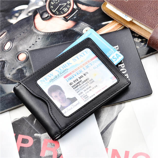 Nappa Leather Slim Bifold Wallet With Money Clip - 