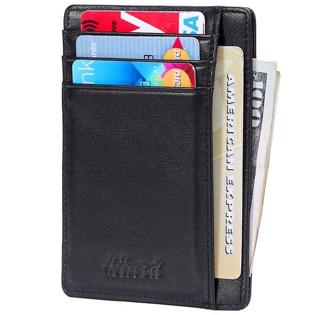 Nappa Leather Minimalist Slim Wallet, Kinzd