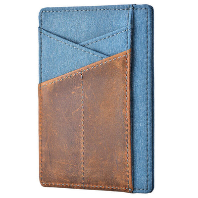 kinzd Slim Wallet with Money Clip RFID Blocking Minimalist Bifold Wallet  for Men Genuine Leather Front Pocket Card Holder