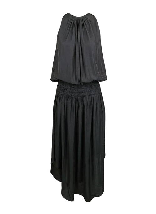 N180079 Front & Back Midi Dress *Black