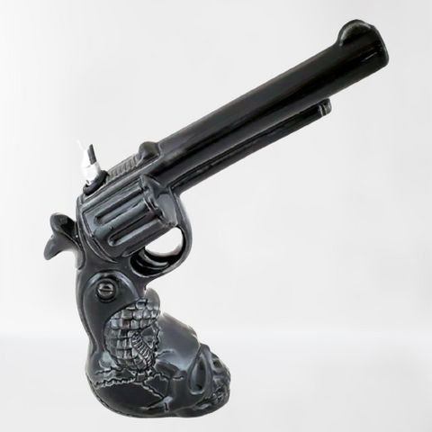 9" Ceramic Skull Handle Gun Bong