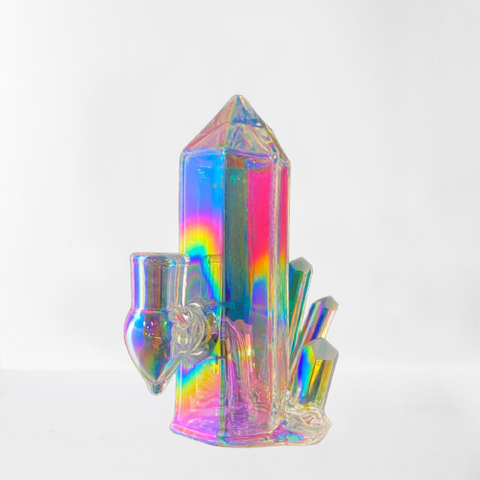 Aura Iridescent Crystal Cluster Bong