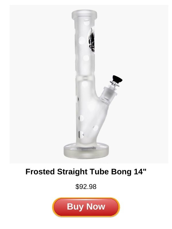Frosted Straight Tube Bong 14"