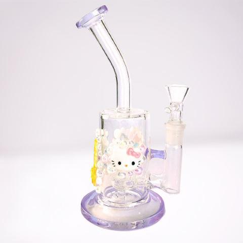 Hello Kitty Pearls Purple Straight Can Dab Rig