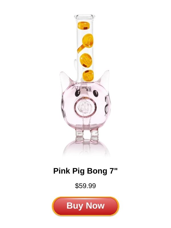 Pink Pig Bong 7"