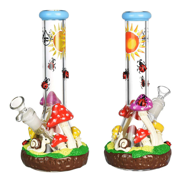 Pulsar Ladybug Shroom Beaker Water Pipe 10.25"