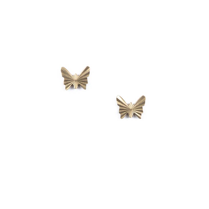 Starburst Butterfly Studs - Gold