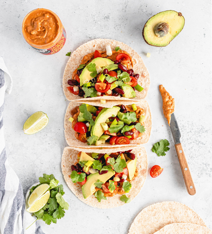 veggie tacos recipe smoky harissa