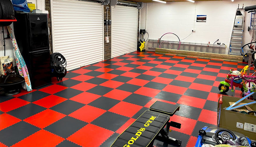 Gym flooring garage conversion