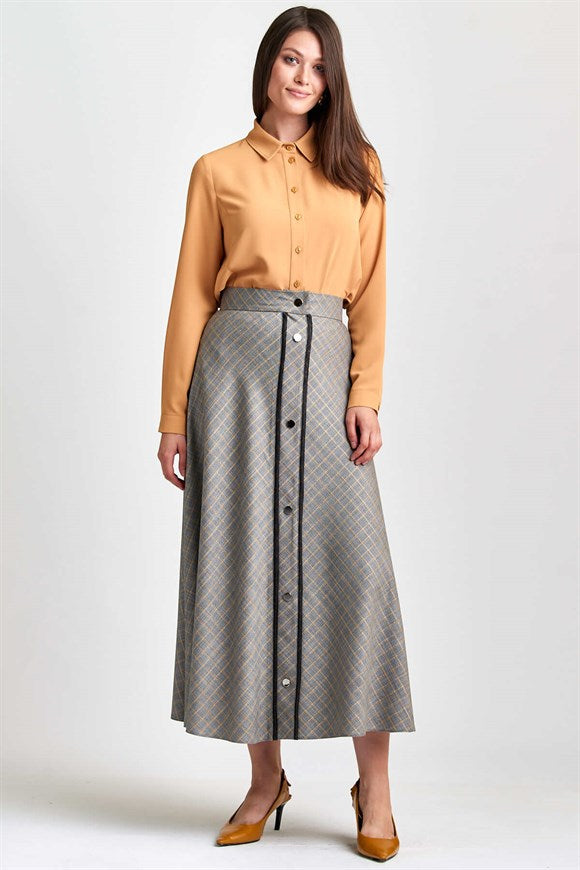 Women's Plaid Grey Skirt
