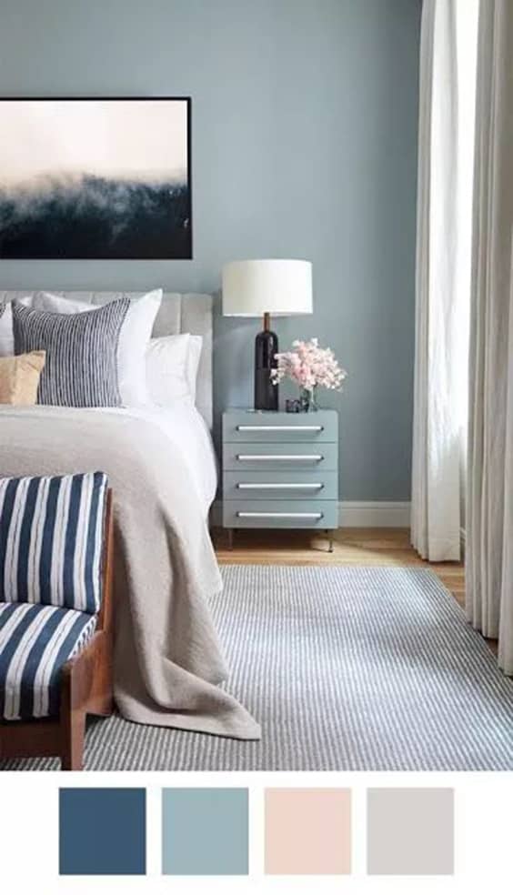 beautiful blue beige grey bedroom curtains