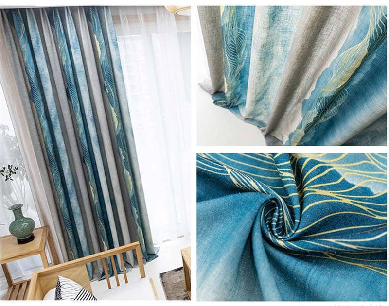 beautiful room divider curtain panels blue gray cotton linen drapes