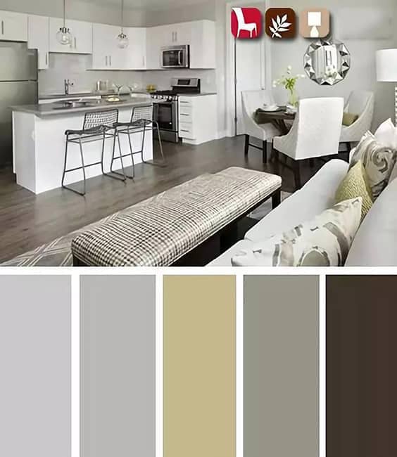 clean grey brown living room