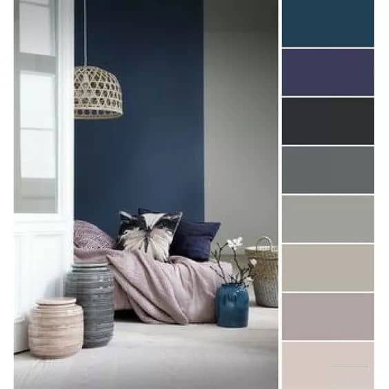 comfortable blue violet grey pastel colors restroom