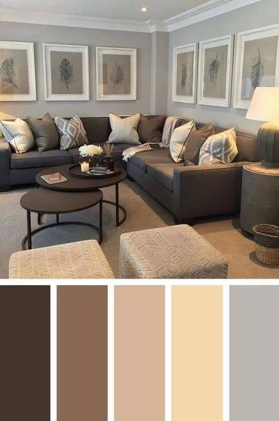 comfy brown beige grey living room