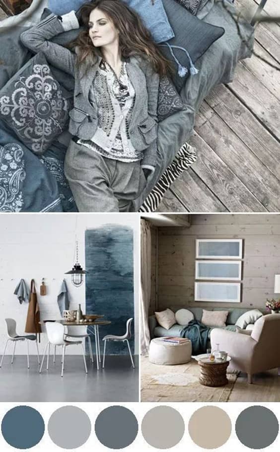 deep tone blue grey brown home decor