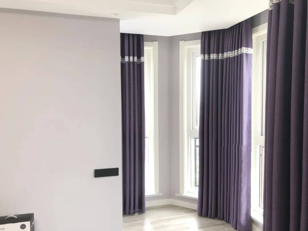 long purple curtains