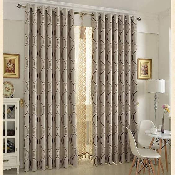 tan wavy striped curtains for living-room darkening drapes