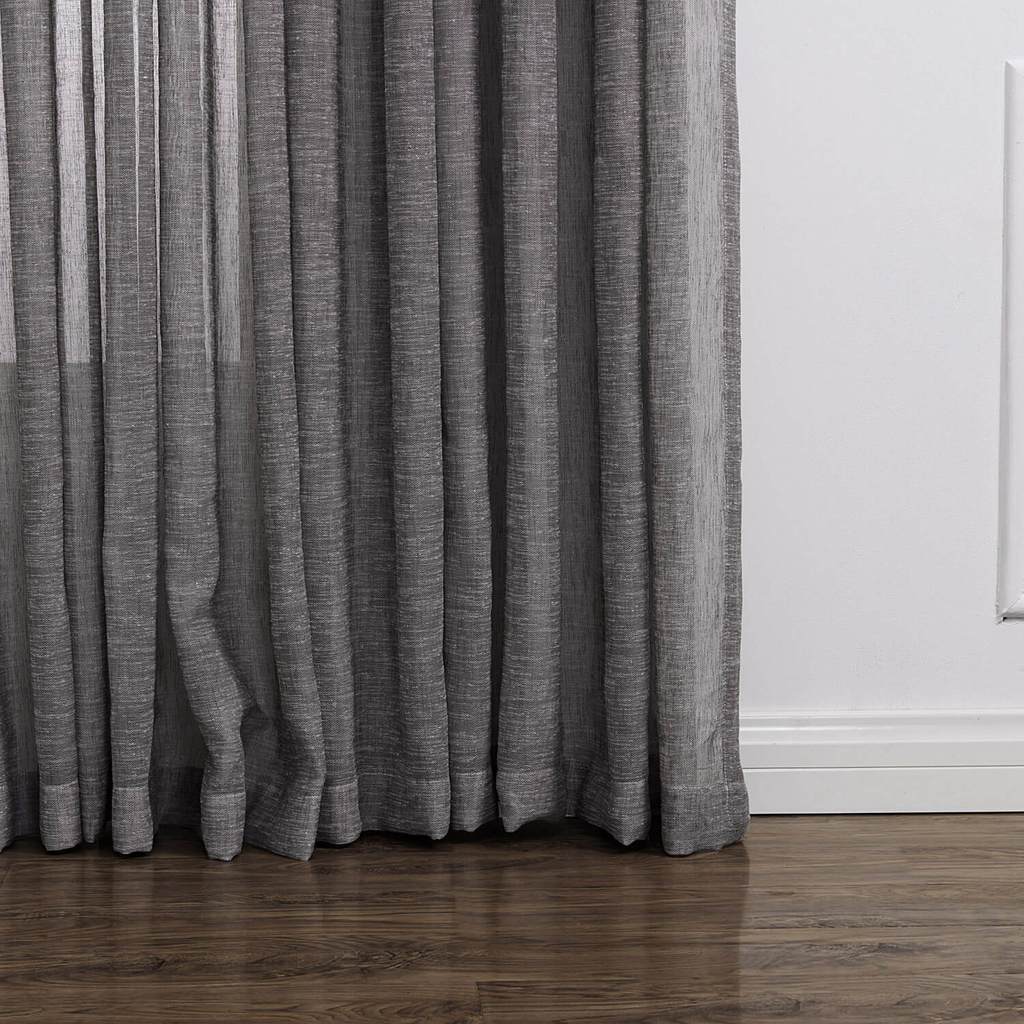 Grey Rod Pocket Sheer Curtains Linen Privacy Tulle Curtains ?v=1590420495