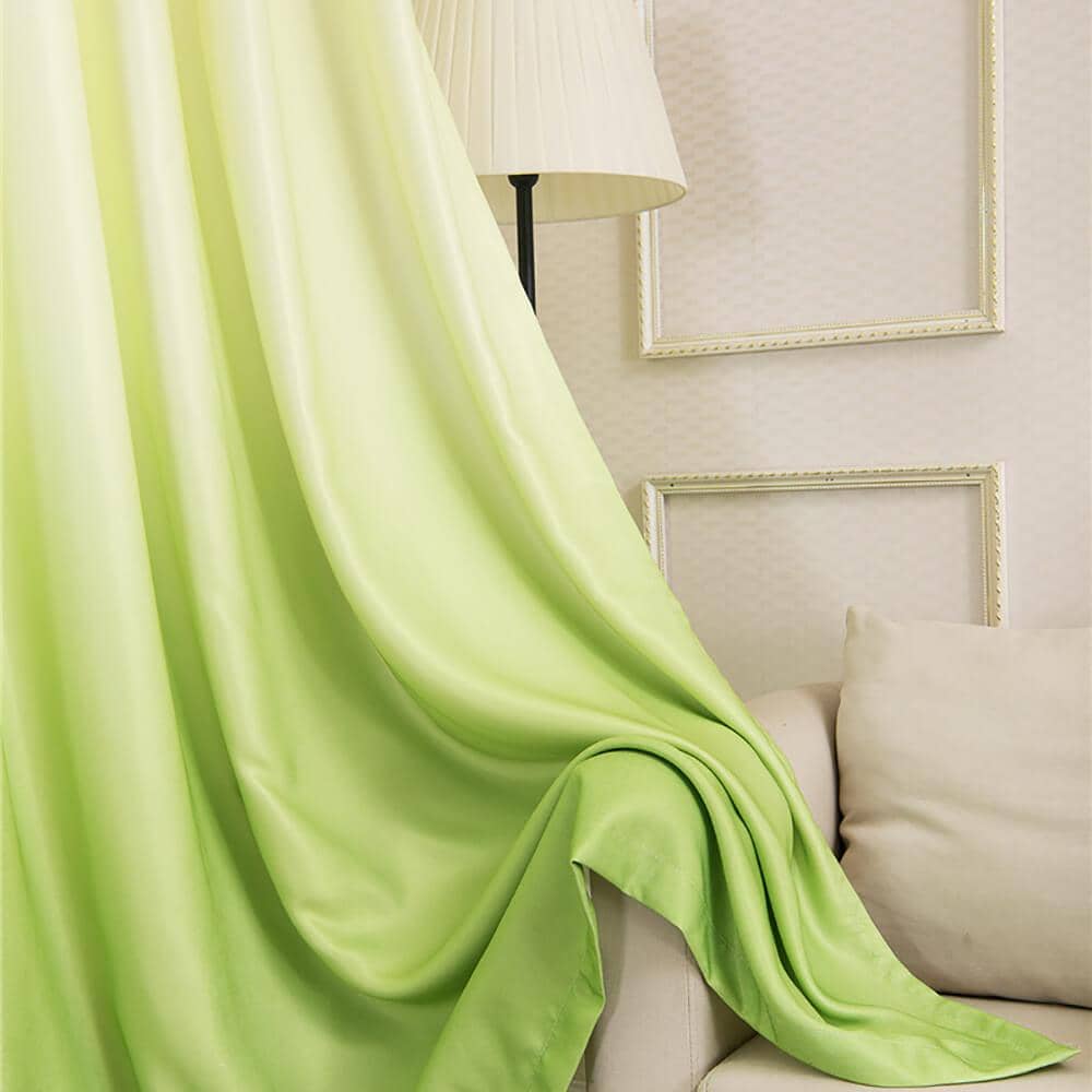 Lime Green Ombre Curtains Polyester Drapes for Living Room – Anady Top