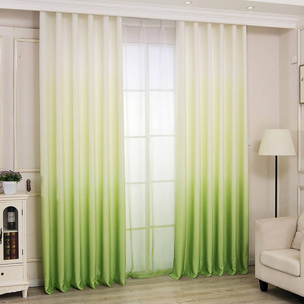 Trendy lime green window valance Lime Green Ombre Curtains Polyester Drapes For Living Room Anady Top