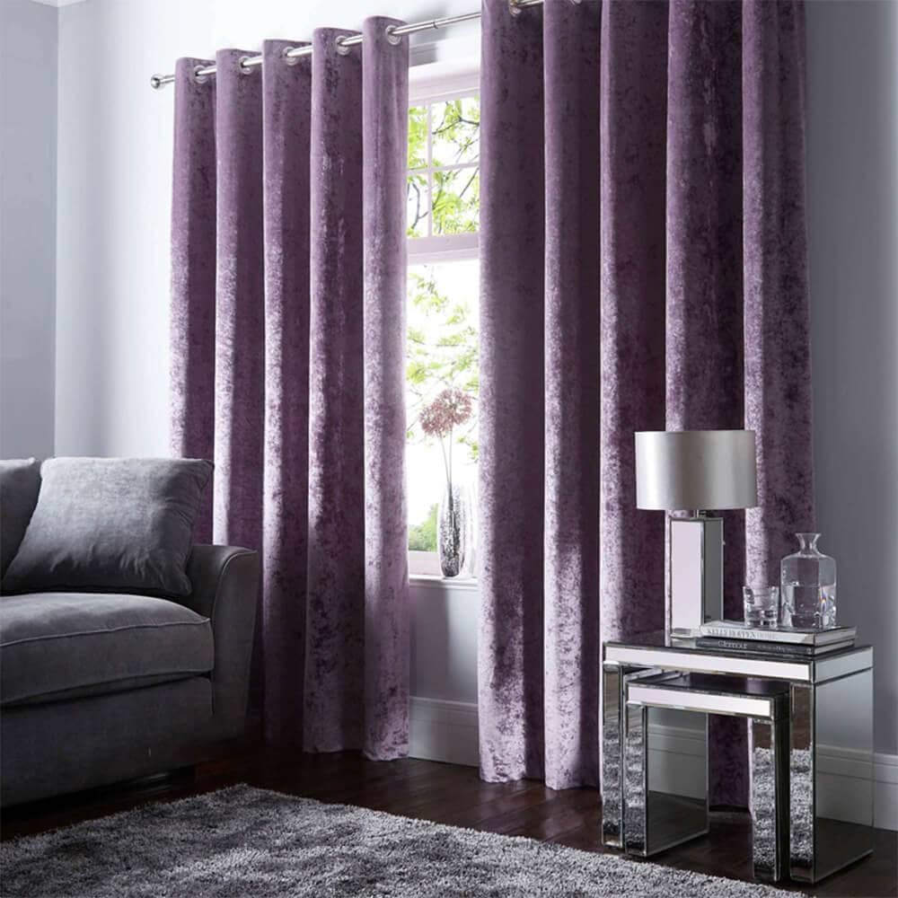 Mauve Velvet Curtains And Drapes For Living Room Bedroom 1 Set Of 2 Pa Anady Top