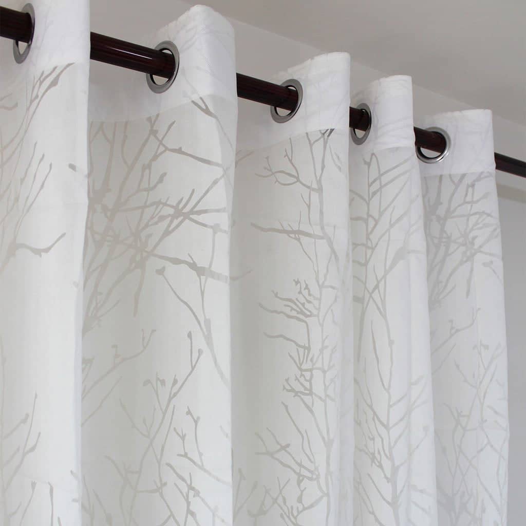 Branch Tree White Sheer Curtains For Bedroomliving Room 2 Panels Anady Top