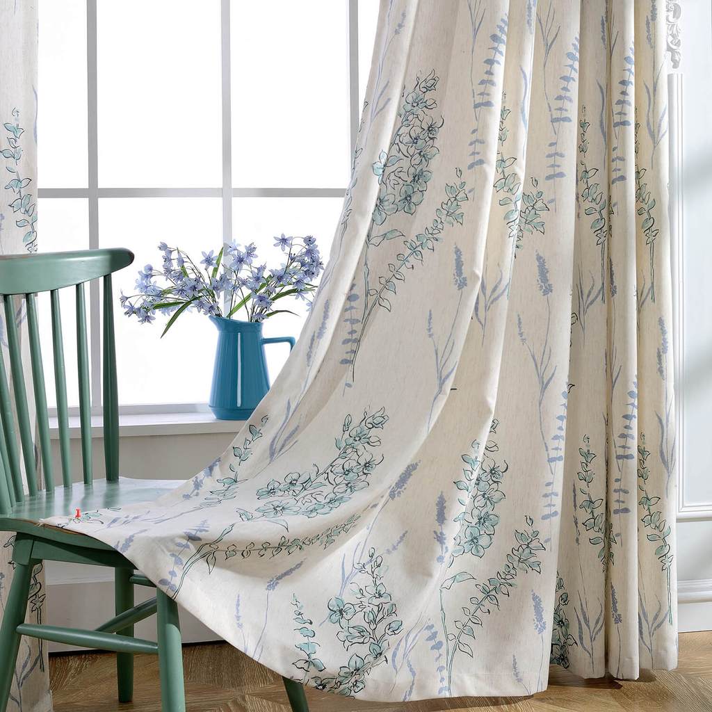 Teal Blue Sage Natural Linen Curtains Living Room Custom Drapes For Sale ?v=1577195360