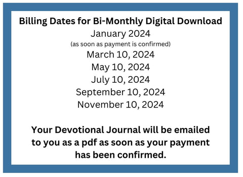 Billing dates for Digital Download of Creative Blessings Club