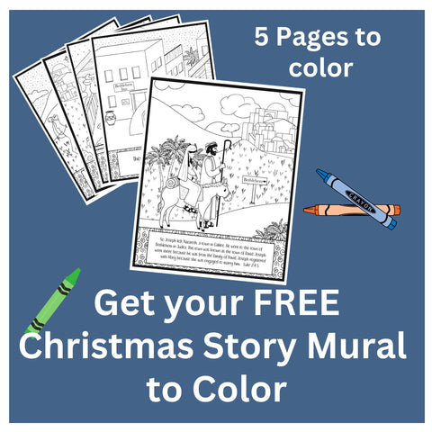 Christmas Story Mural to Color