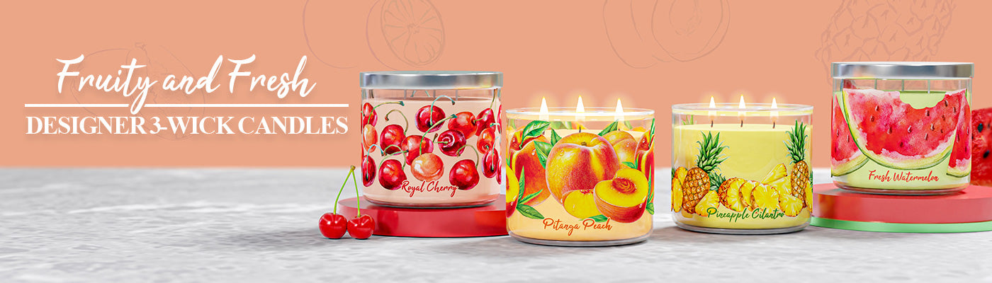 New fruity and fresh 3-wick candles at Kringle Candle