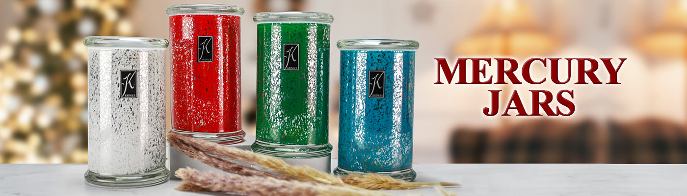 Colorful Holiday Mercury Glass Candle Jars at Kringle Candle