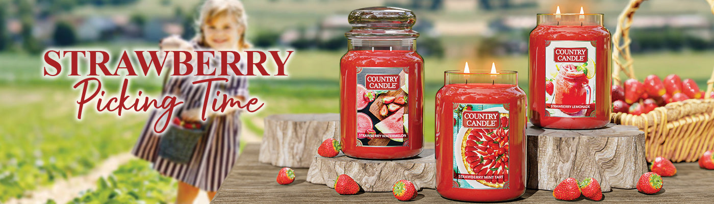 strawberry picking time, pick your strawberry candles