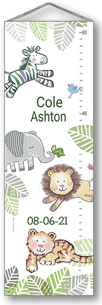 Personalized Growth Chart - Jumgle Animals Sweet and Seimple -Keepsake Gift