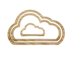 Cloud shaped, laser cut frame loom