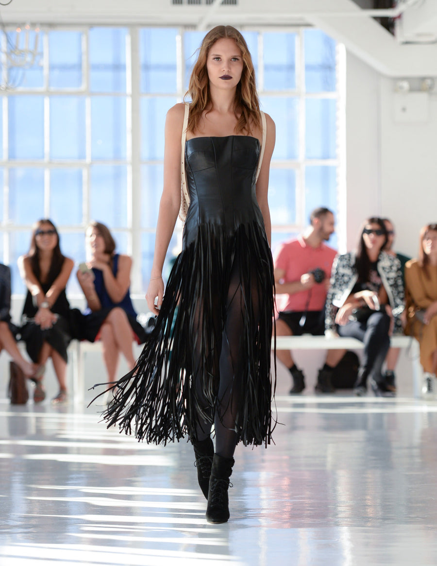 designer fringe dress