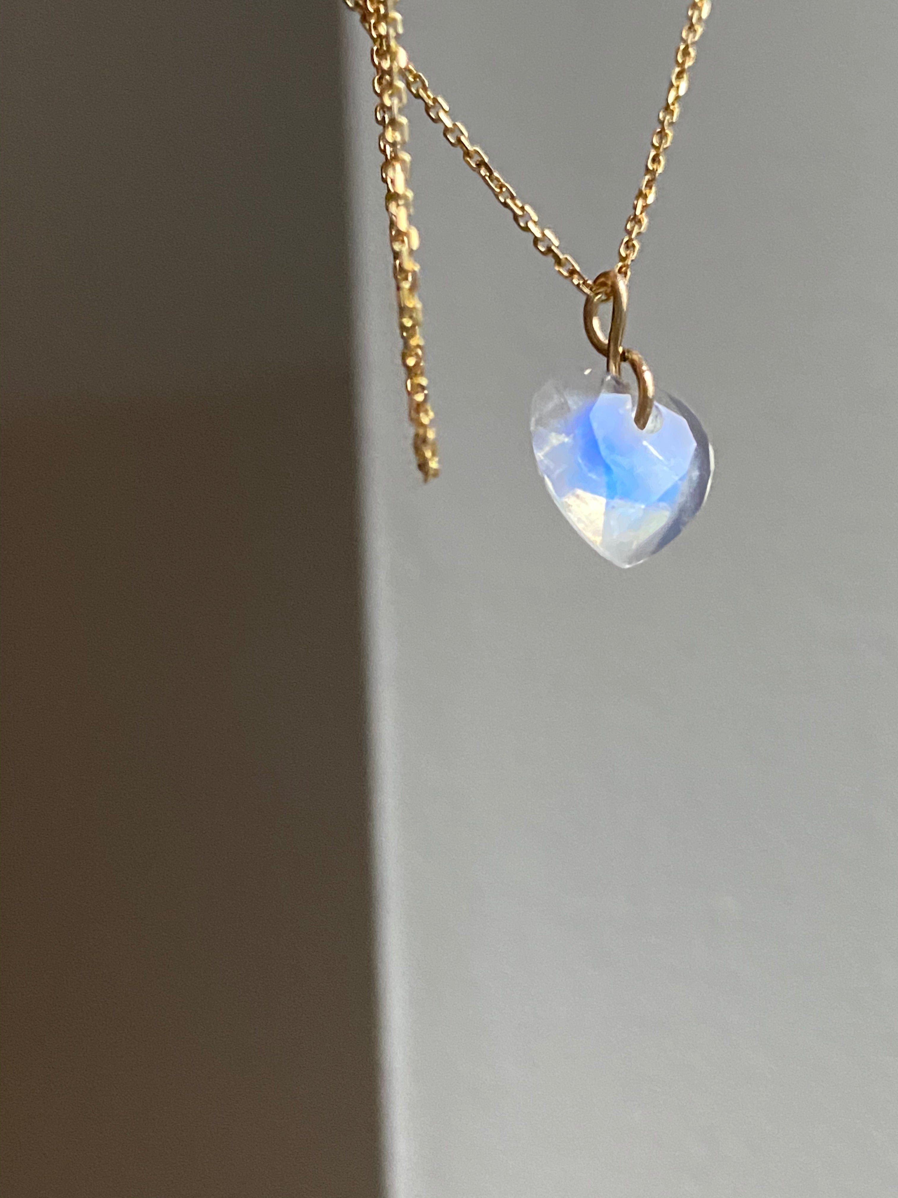 Moonstone Heart Gem Necklace