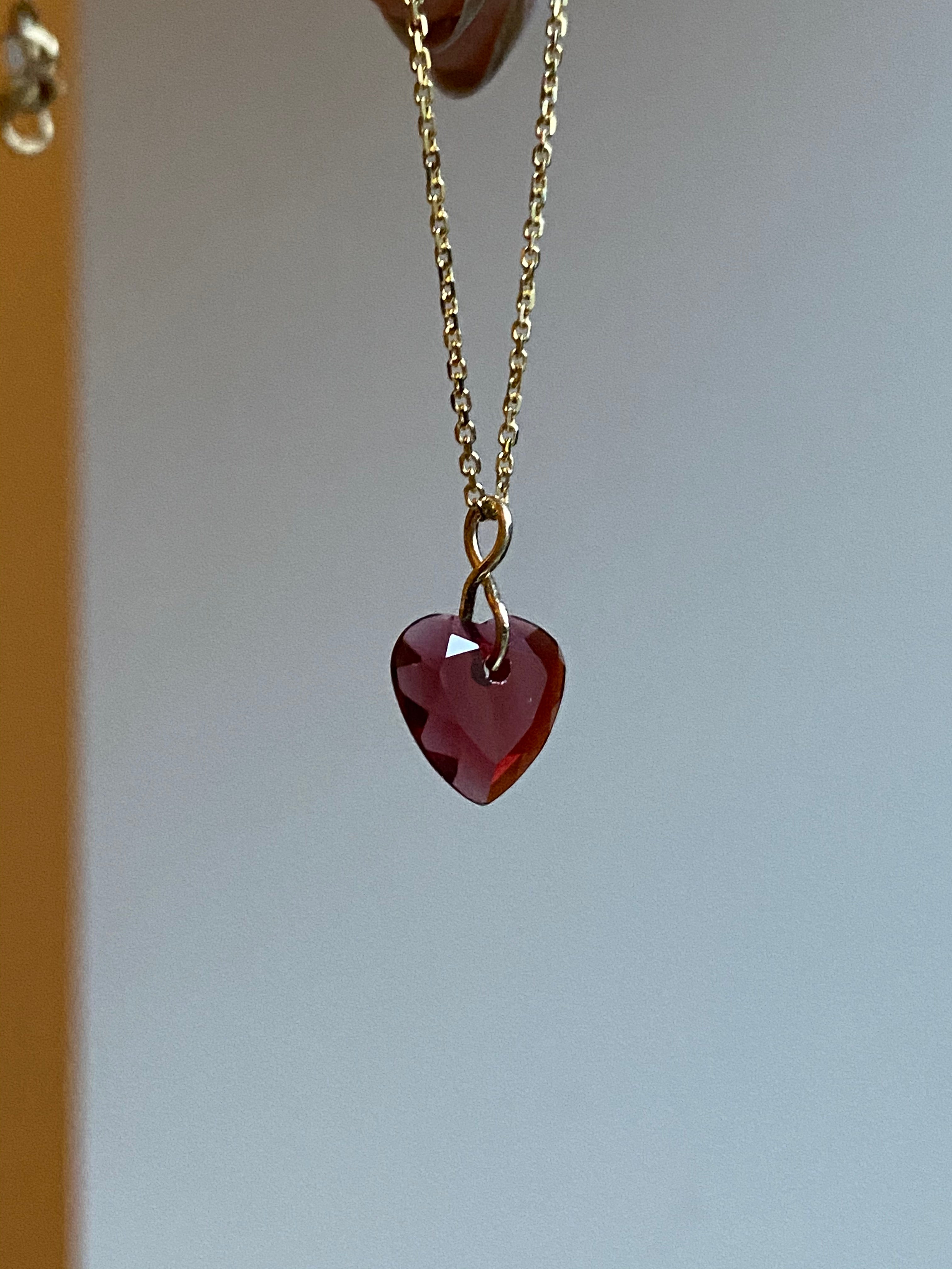 Garnet Heart Gem Necklace