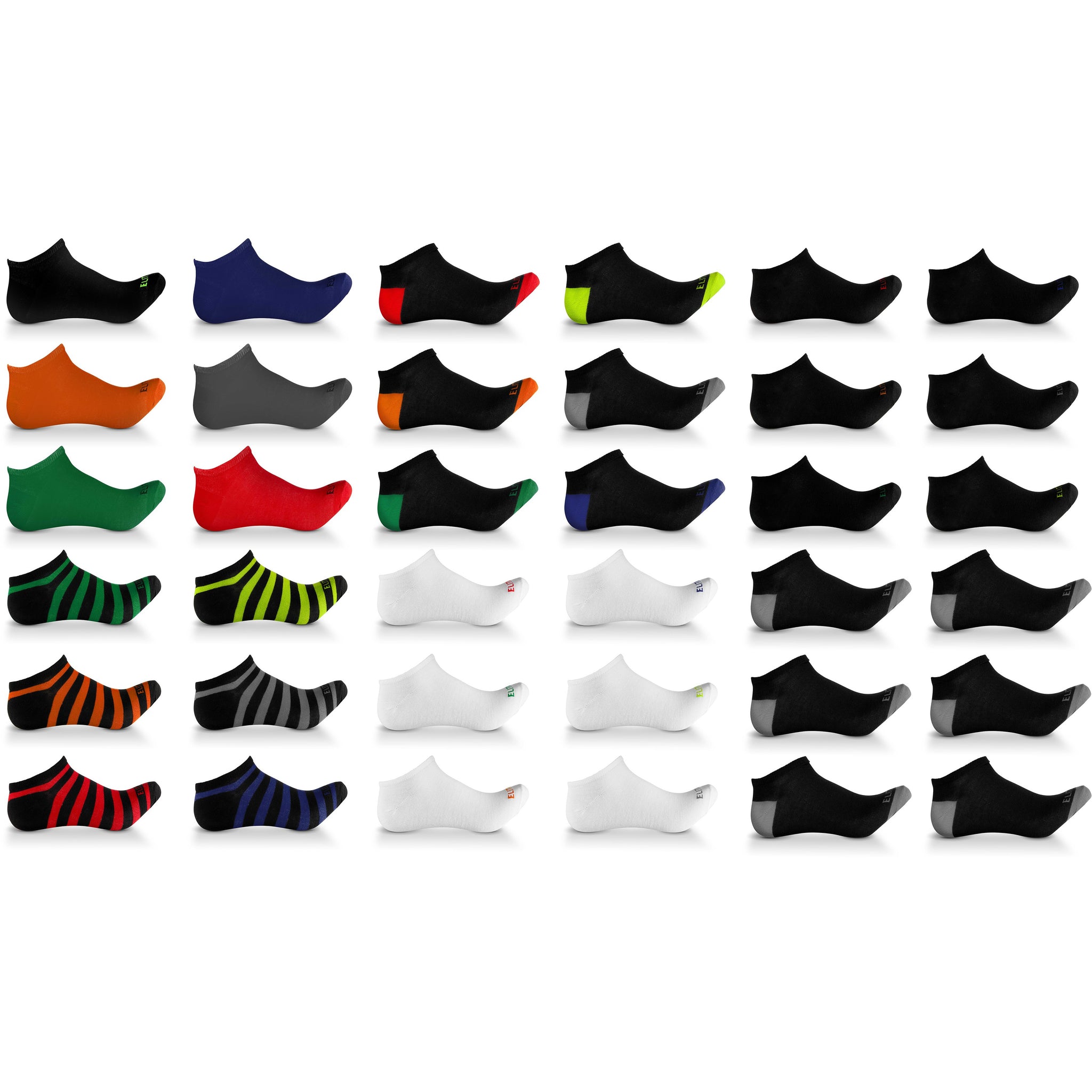 Elite Collection Men's Low Cut No Show Socks - Multicolored