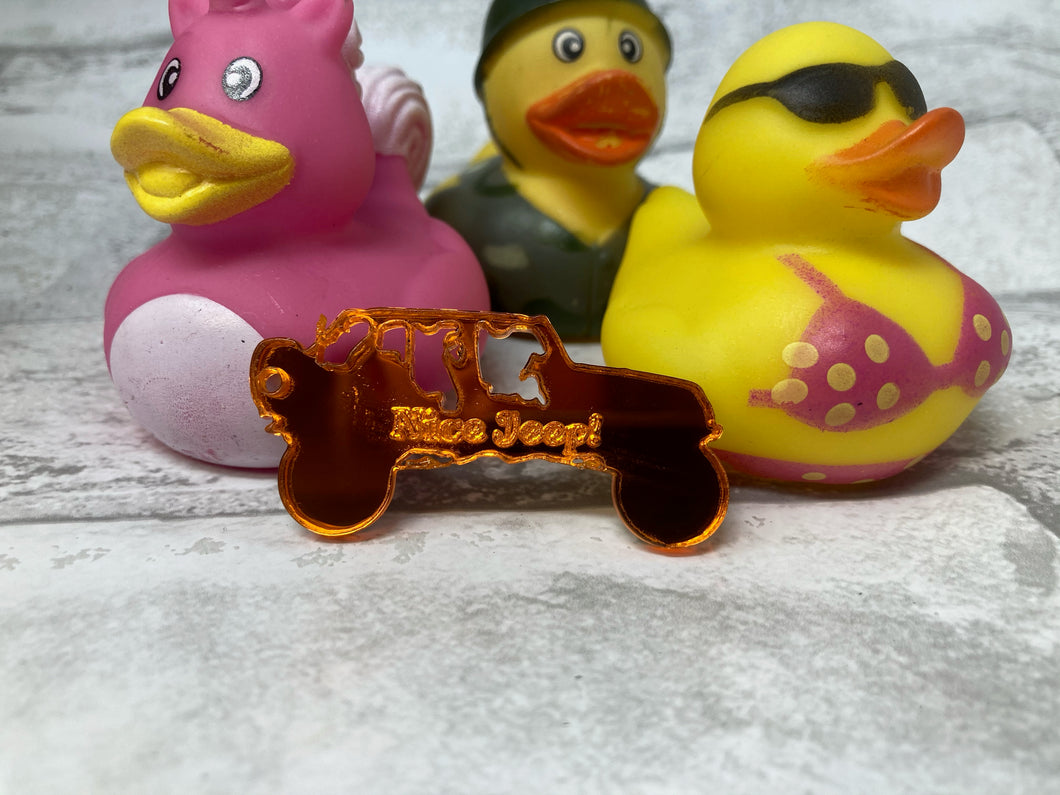 Nice Jeep! Jeep Wrangler duck duck Jeep mirrored acrylic orange Wrangl
